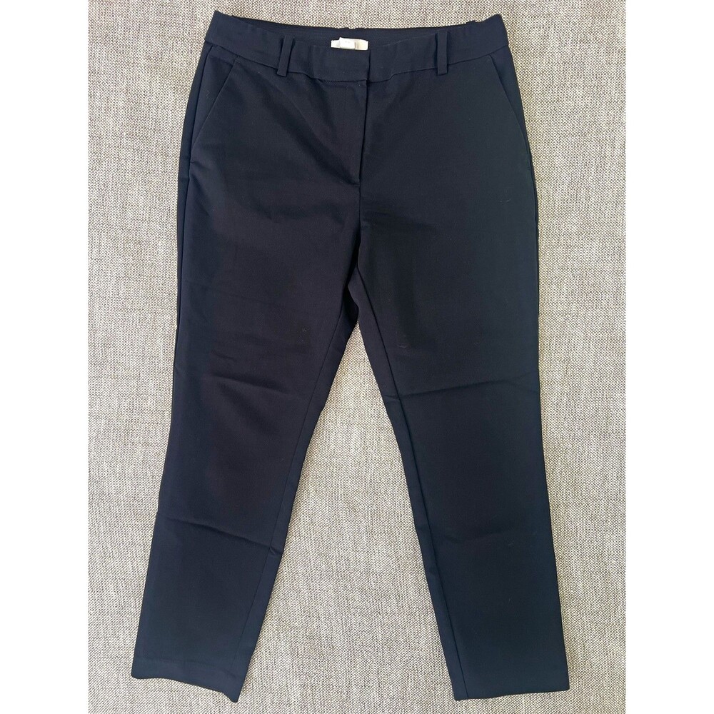 H&M Women’s Black Dress Pants Size 12 Regular Solid Flat Front Zip 25" Inseam